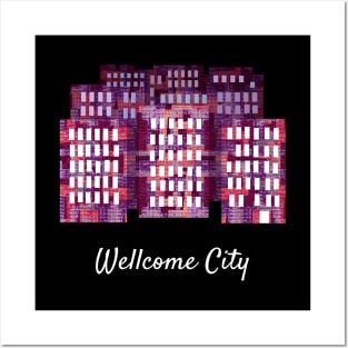 Wellcome City Black Posters and Art